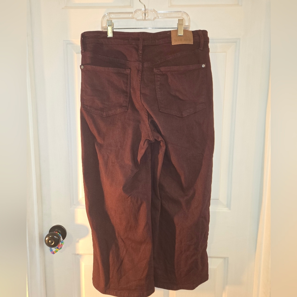 Judy Blue Dark Red Garment Dyed Wide Leg Pant 11/30 - Picture 3 of 9